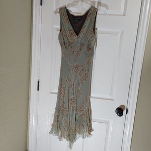 NWT 100% silk, Jonathan Martin sleeveless dress, color Sage, size 6.